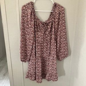 Floral spring off the shoulder dress